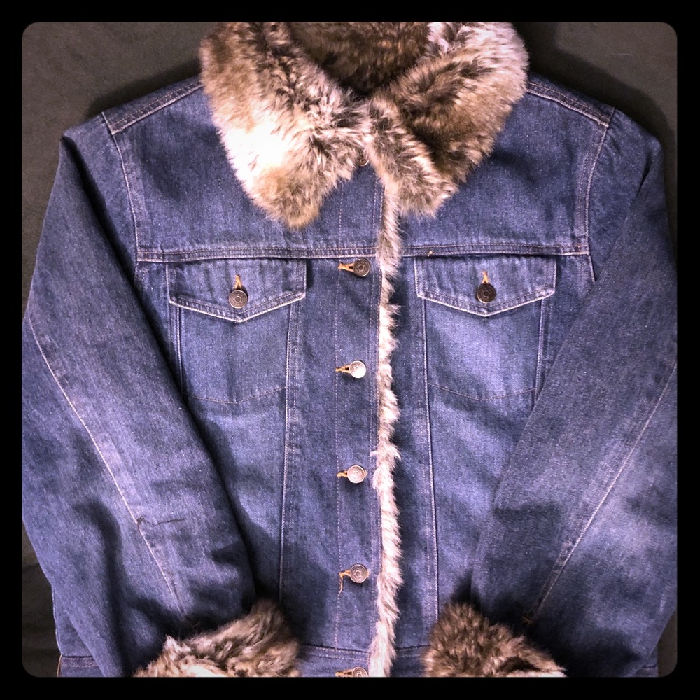 Vintage faux fur lined Fabio denim jacket